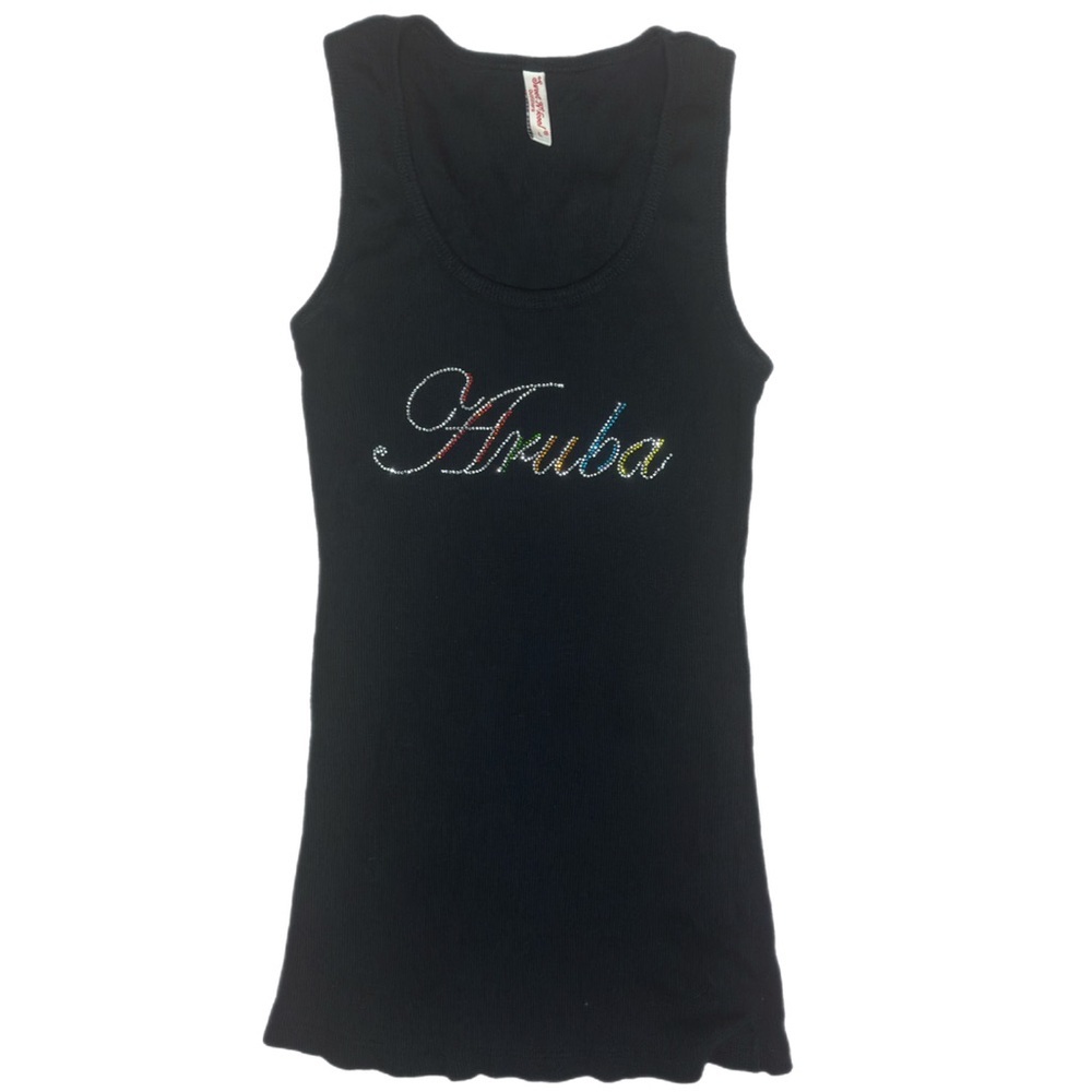 Aruba Black Ribbed Tank